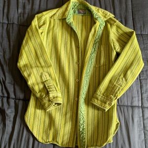 Vibrant Lime Green Pendleton Vintage Shirt -Size Medium